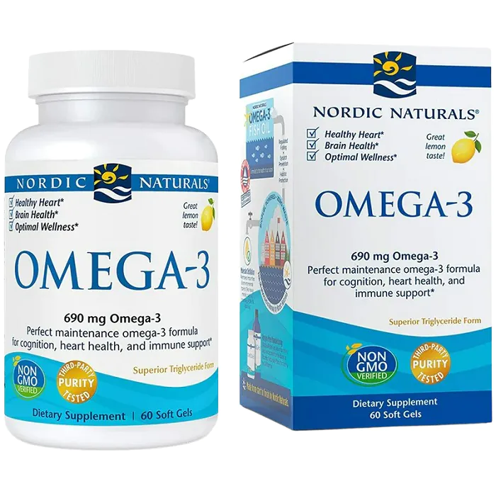 Nordic Naturals Omega 690 mg, Smak cytrynowy, Kapsułki