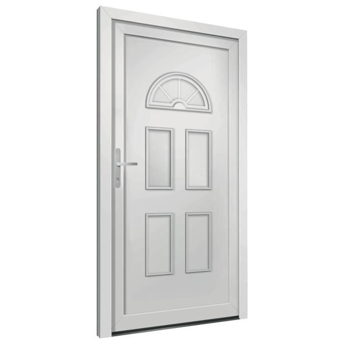 vidaXL Porte d'entrée blanc 98x198 cm PVC 3187910