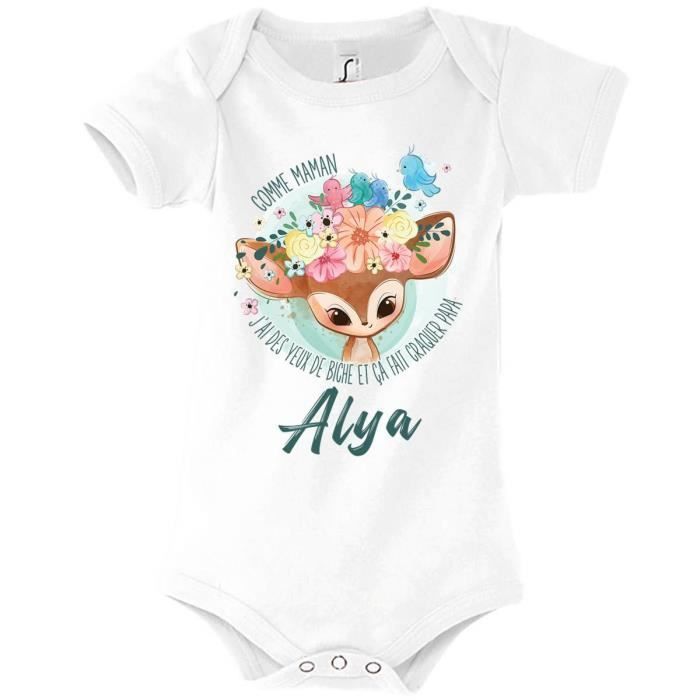 Alya | Babyrompertje met naam voor een meisje | Net als mama's grote ogen | Schattige babyoutfit voor pasgeborenen van 3-6 maanden