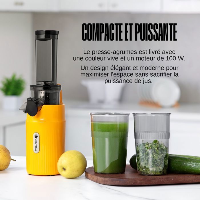 Extrator de suco - VENTRAY - Ginnie - Compacto - 100 Watts - Amarelo