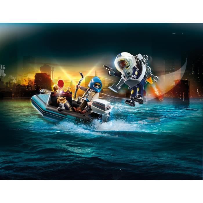 PLAYMOBIL - 70782 - Policial com jetpack e canoa