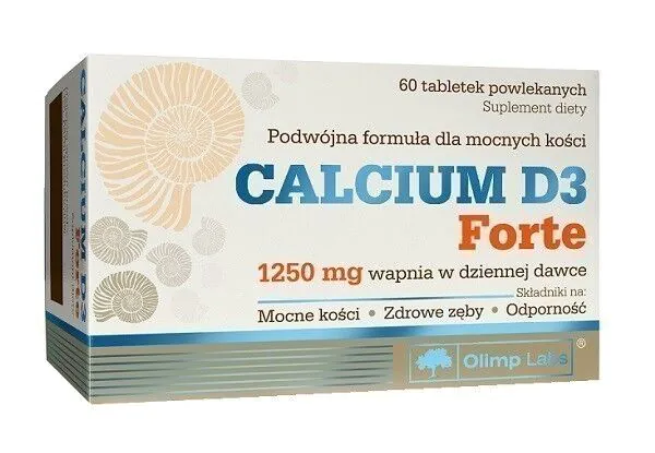 Olimp Calcium D3 Forte, Suplement diety z wapniem i witaminą D, Tabletki