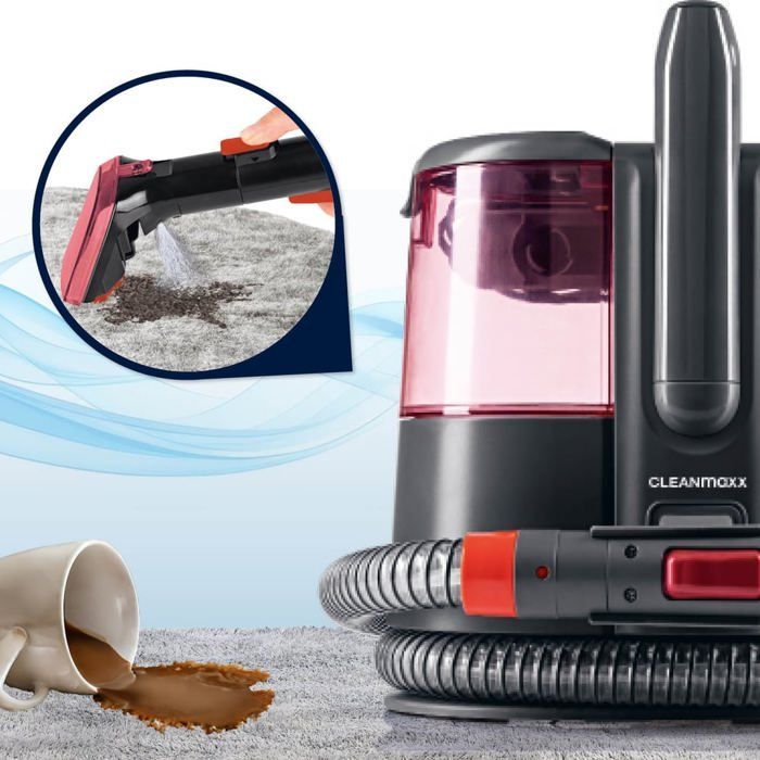 CLEANmaxx Pro Power Upholstery and Carpet Cleaner - 3-in-1: Spray, Brush, Vacuum