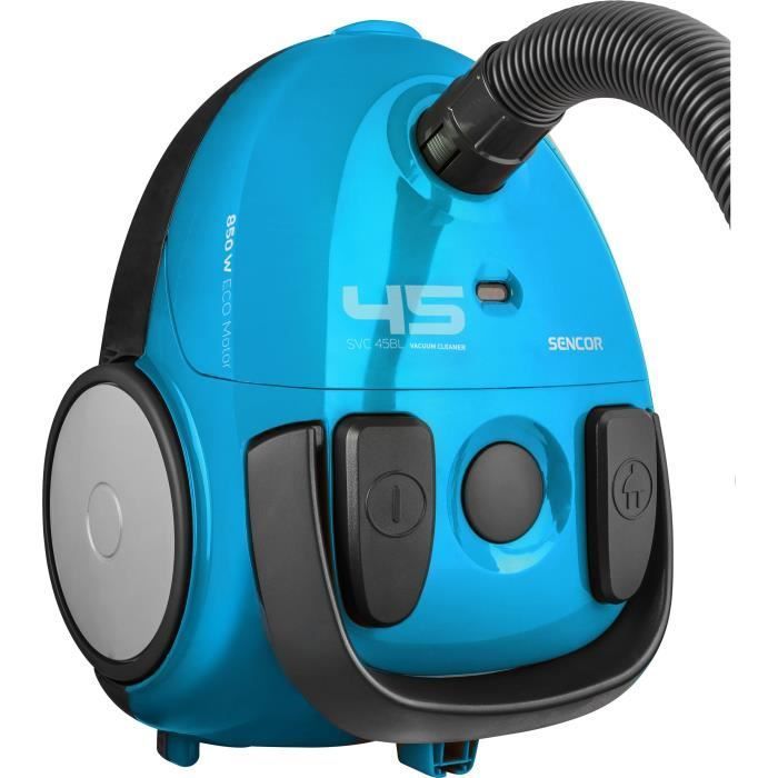 Aspirapolvere a cilindro con sacchetto - SENCOR - SVC 45BL-EUE3 - Motore ECO 850W - 79 dBA - 1,5L - Blu