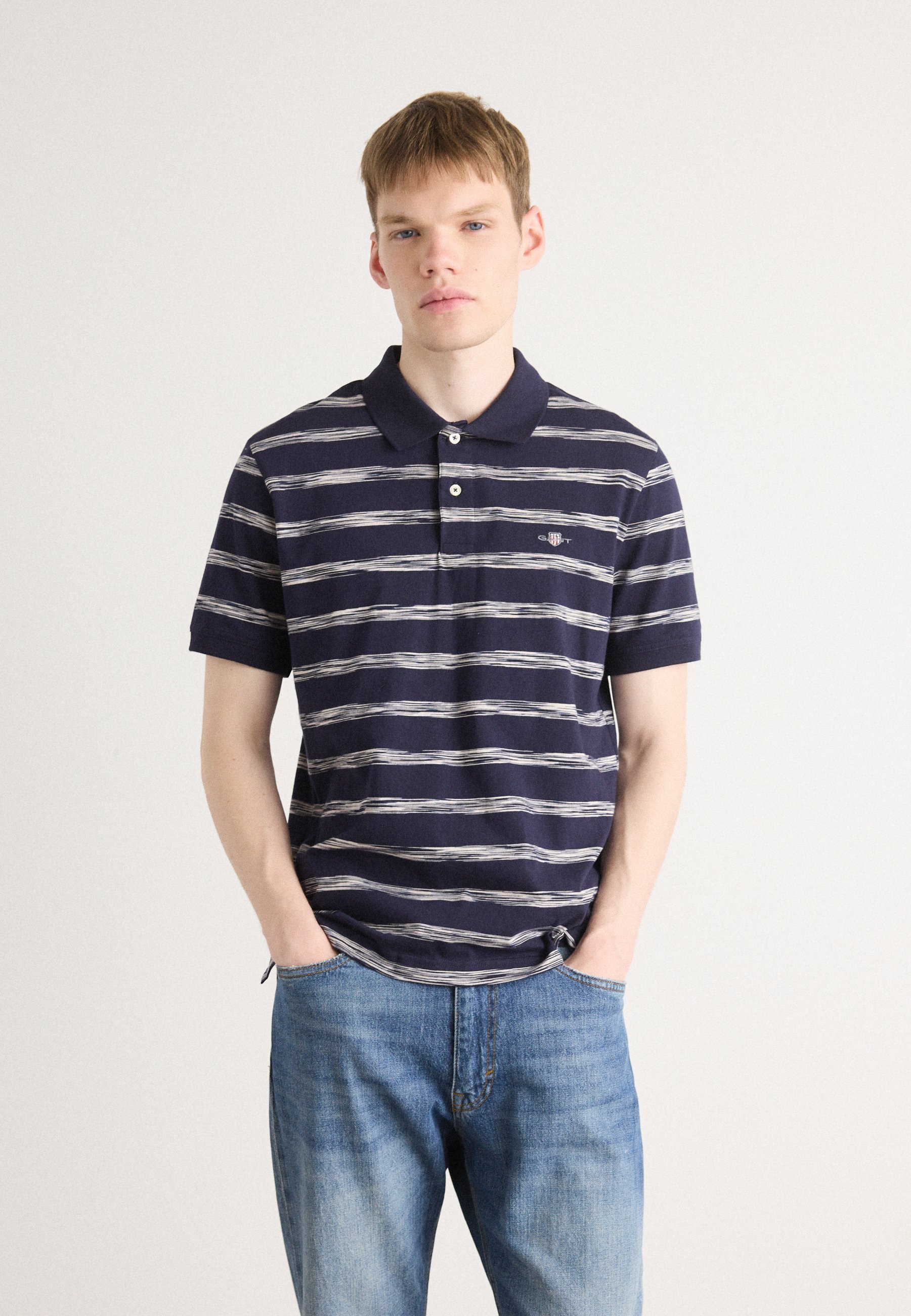 GANT STRIPED - Poloshirt - Abendblau