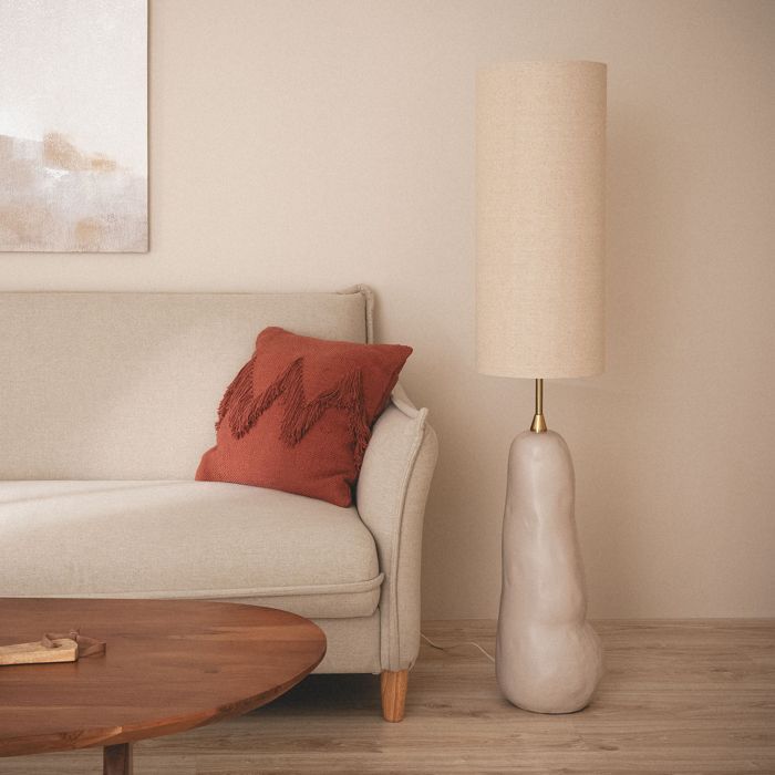 Lampe à Poser Céramique et Toile Bryony Taupe