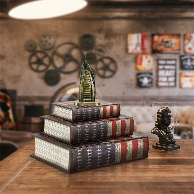 Caja con forma de libro de embalaje con impresión personalizada de China para mesa de café, caja decorativa de diseño falso para libros