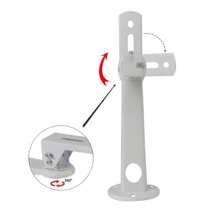 Soporte de pared para proyector de vídeo, giratorio 360 grados, fabricado en aleación de aluminio resistente a los golpes, para oficina, escuela,