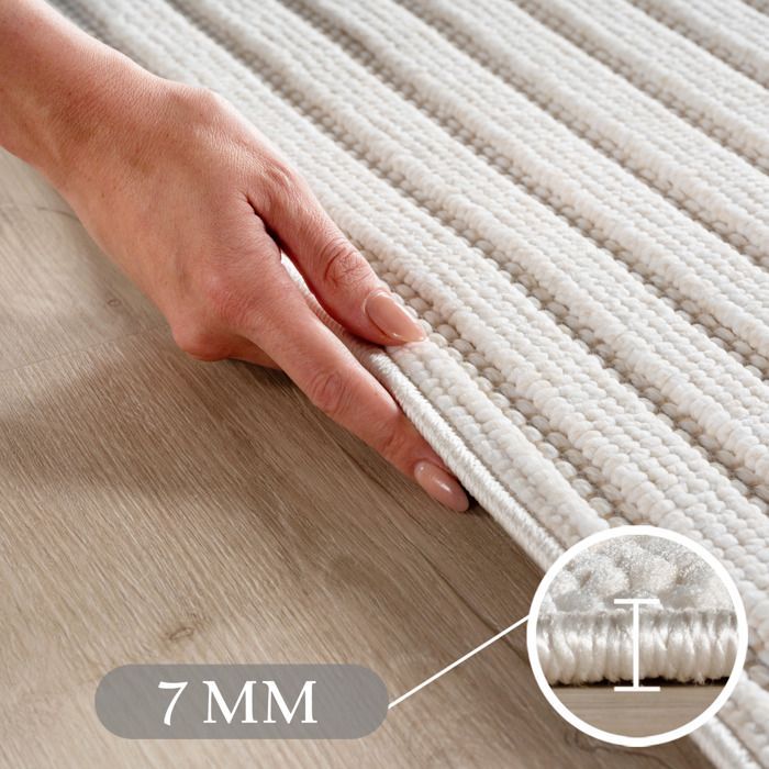 Alfombra de pasillo Carpettex de 80x150 cm, color crema, diseño bohemio escandinavo, suave, duradera y fácil de limpiar. Ideal para la entrada o el dormitorio.