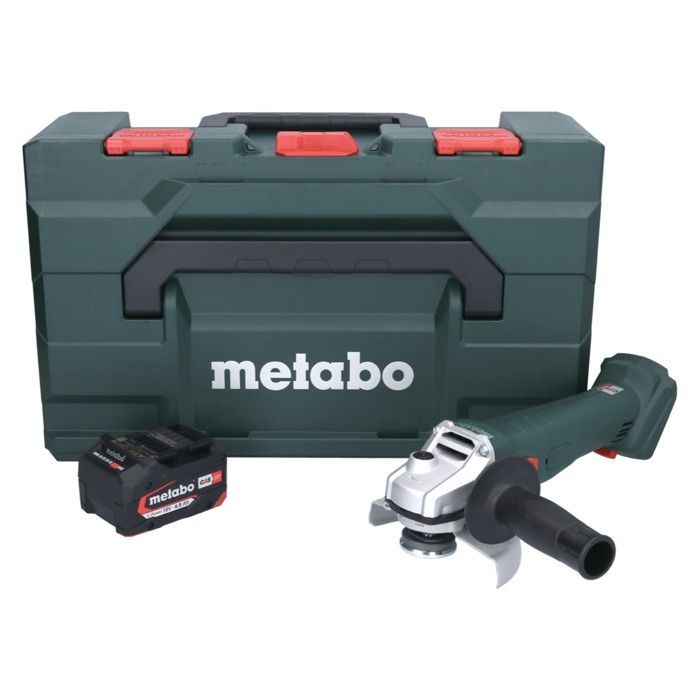 Amoladora angular inalámbrica Metabo - W 18 7-125 - 18 V - 125 mm - Batería de 4,0 Ah - metaBOX