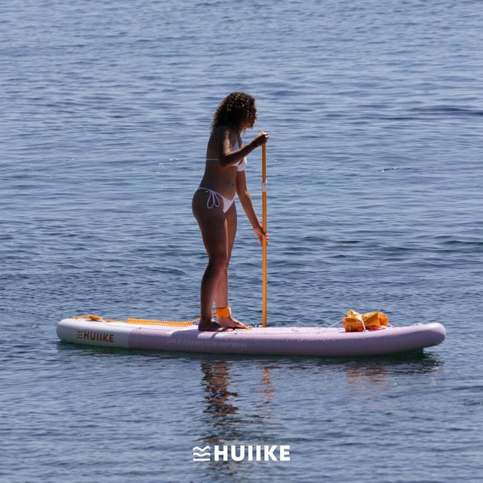 Pink Inflatable Paddleboard for Adults with Quality Accessories - HUIIKE | Stand Up Paddleboard with Aluminum Paddle, Pump, and Leash