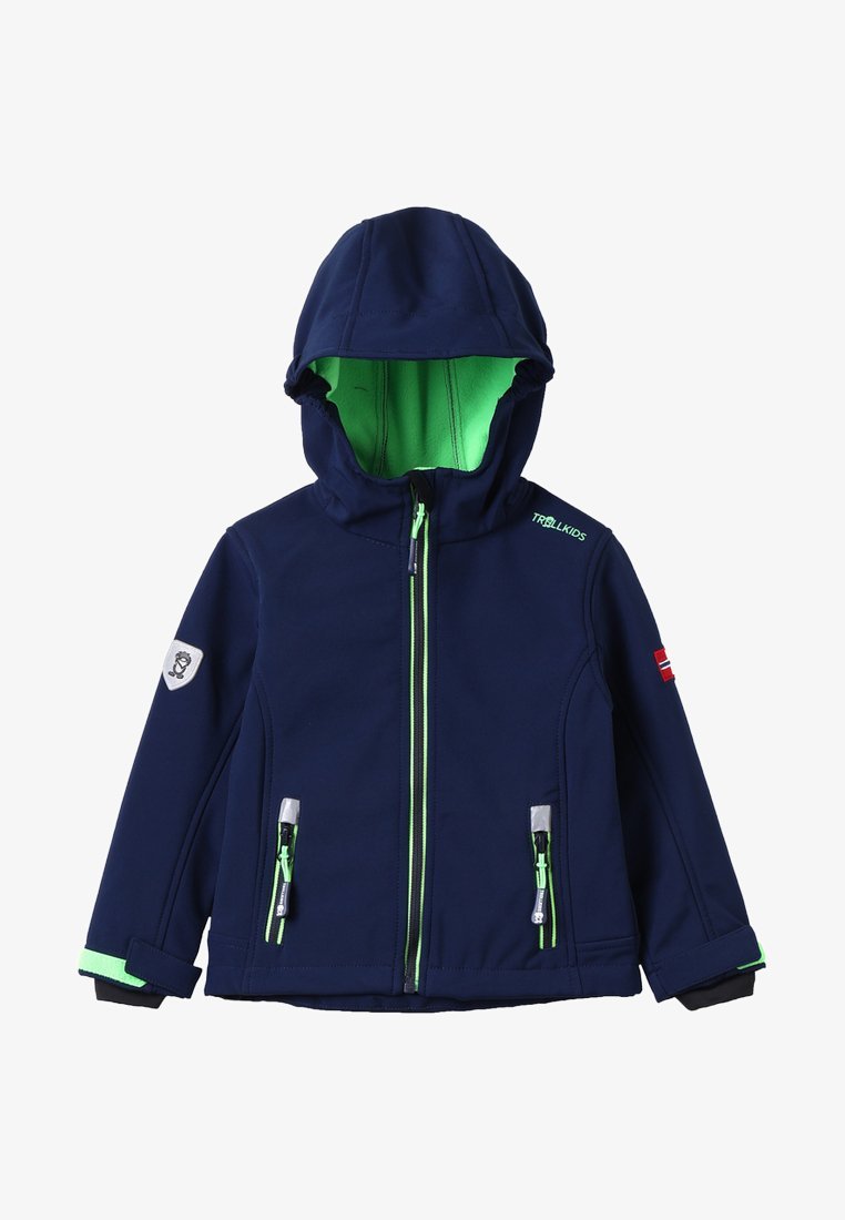 TROLLKIDS KIDS TROLLFJORD UNISEX - Giacca softshell - blu navy verde chiaro