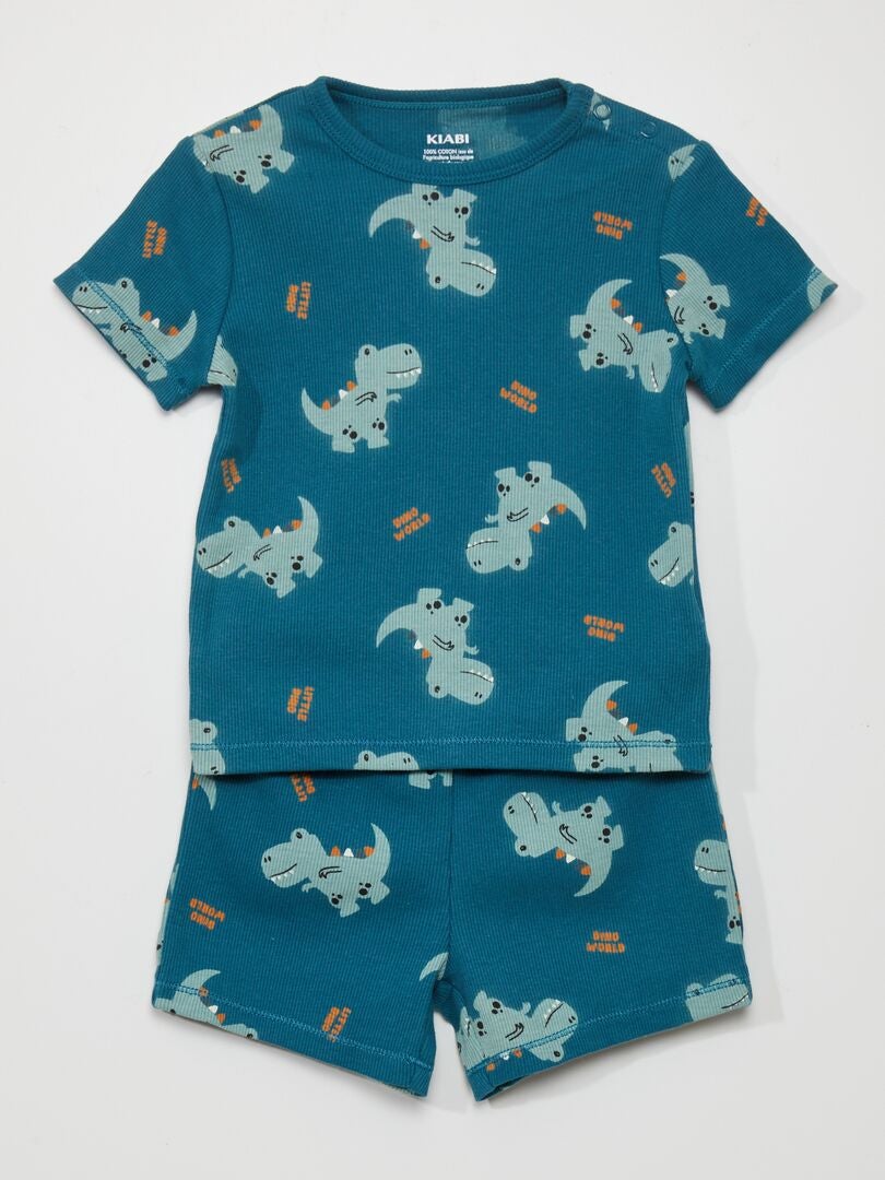 Completo pigiama t-shirt + shorts - 2 pezzi - VERDE