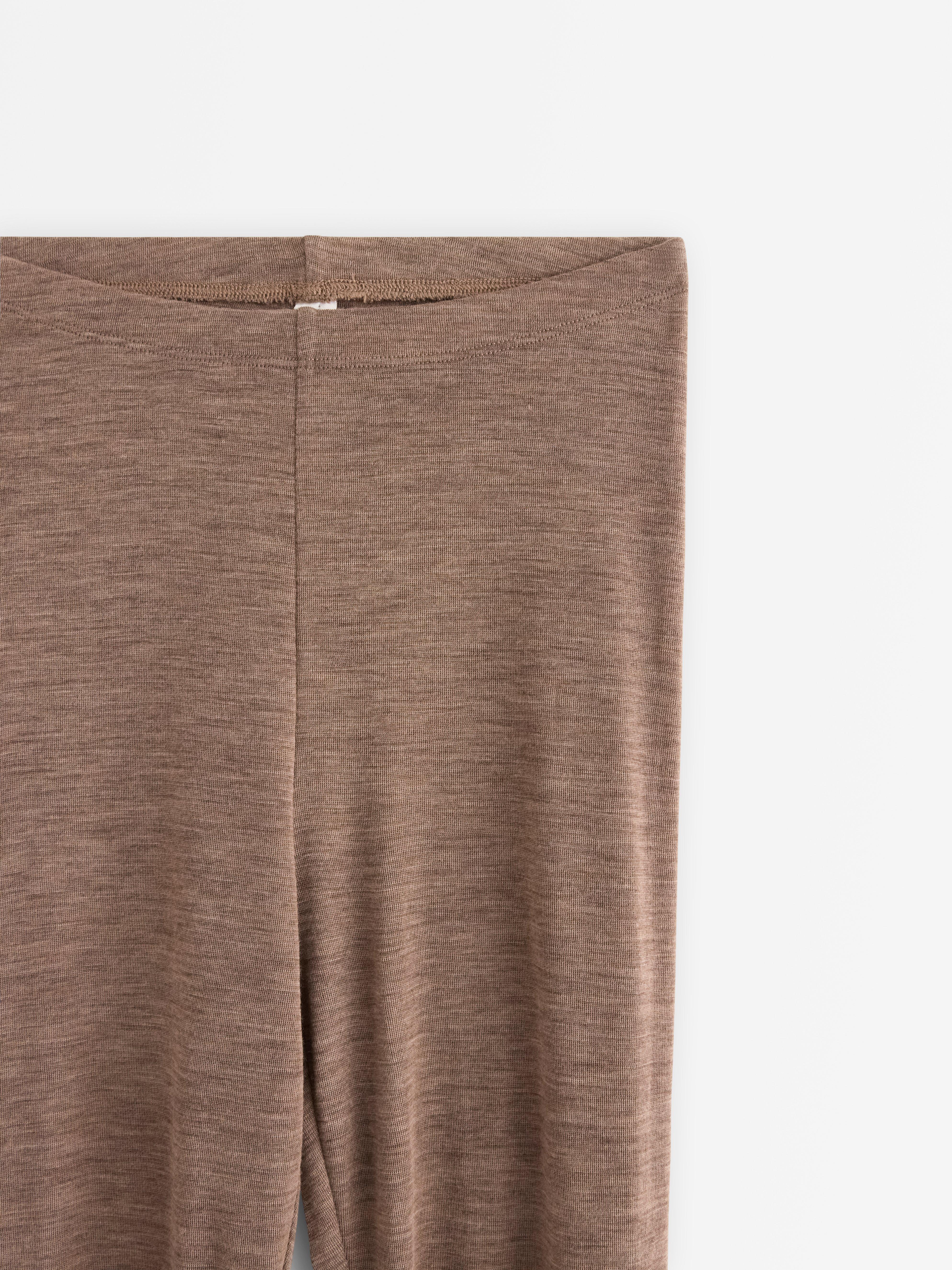 Leggings en laine mérinos marron chiné