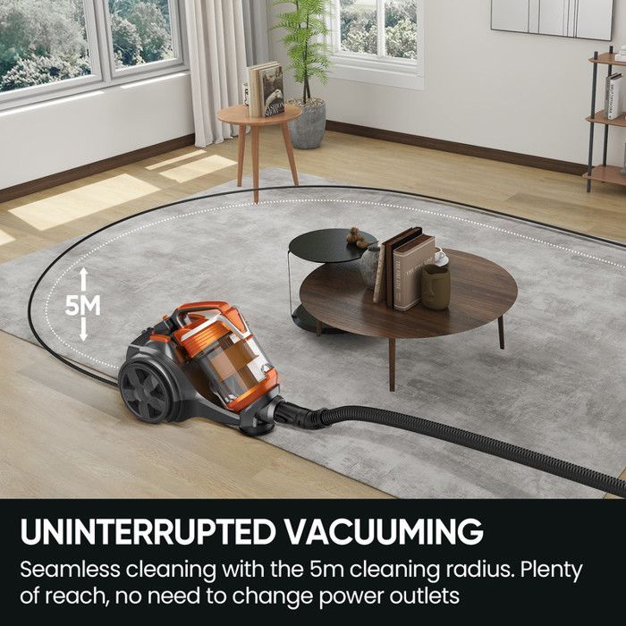 Aspirateur Sans Sac 3600W Puissant 15000Pa, Aspirateur Traîneau Avec Fil 5M, Multifonction + Brosse 2 En 1, Nettoyage Profond