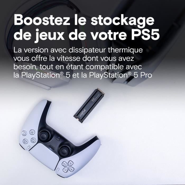 CRUCIAL - P310 - SSD interne - 4 To - PCIe Gen4 NVMe M.2 - Avec dissipateur - Vitesse lecture Jusqu'à 7100 Mo/s - CT4000P310SSD5