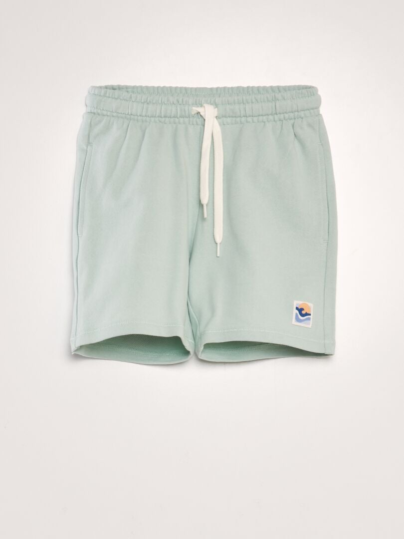 Bermudashorts van French terry in surfstijl - WIT
