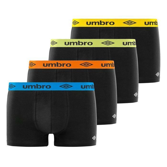 Umbro herenboxershorts - zwart (verpakking van 4)