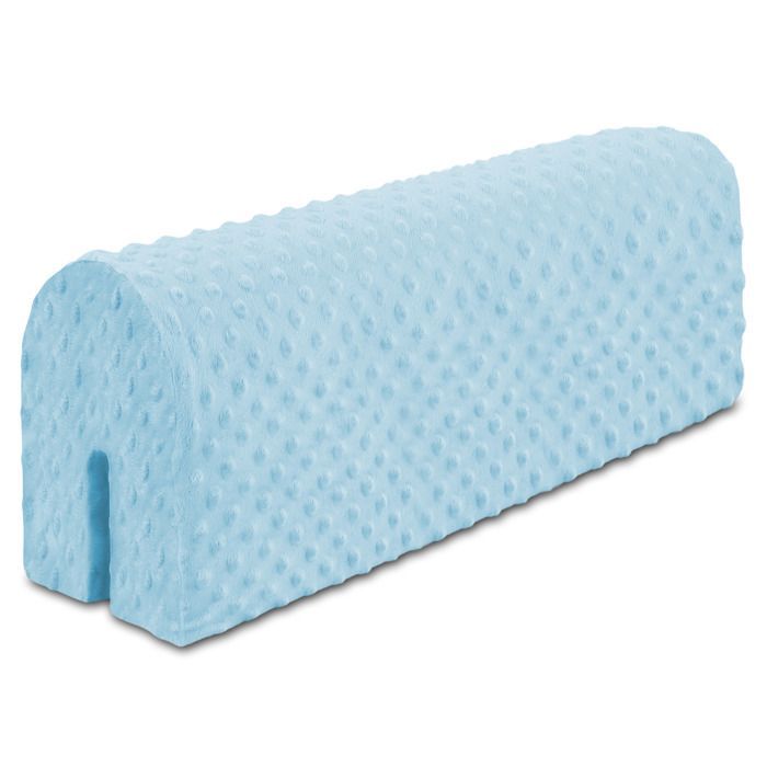 Paracolpi traspirante completo per culla con bordo in schiuma, colore blu Minky - TOTSY BABY - 90 cm