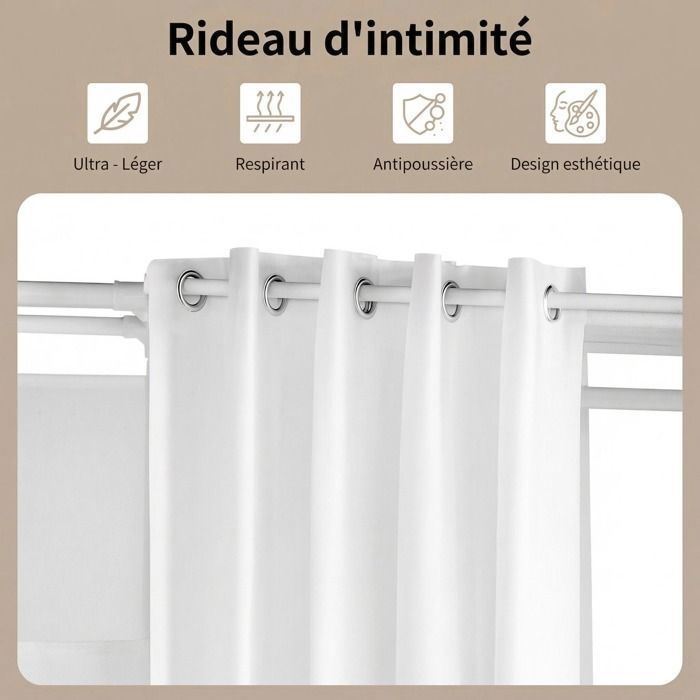 Meuble de rangement pour chambre à coucher - Blanc - Armoire de dressing - 4 bacs de rangement en tissu