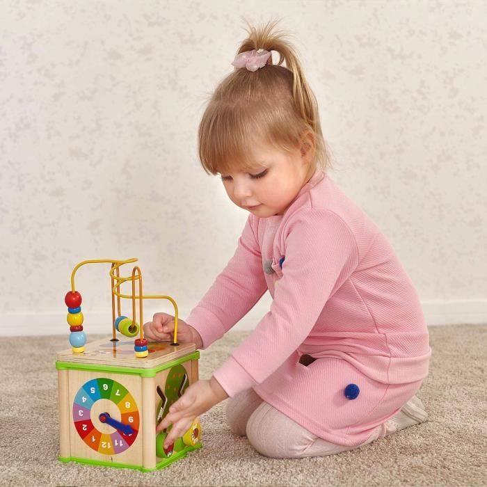 Toy - Activity cube toy - Wood - 5 activities - 12 months