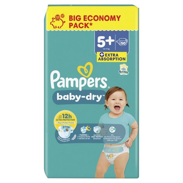 Pampers Baby-Dry pelene veličine 5+ (12-17 kg), 50 komada