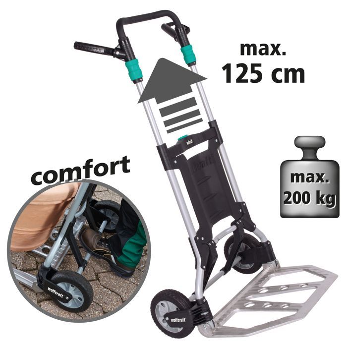 Carretilla plegable profesional - Wolfcraft - Carga máxima 200 kg - TS 1500 - 5525000