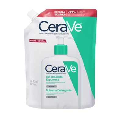 „CeraVe“ putojančio valomojo gelio papildymas, veido ir kūno valomosios putos, 473 ml