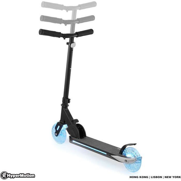 Kinderroller (ab 5 Jahren) – Maximale Belastung 50 kg – HyperMotion – Ice Flash – LED-Räder – Zusammenklappbar – Höhenverstellbarer Lenker (63–82 cm)