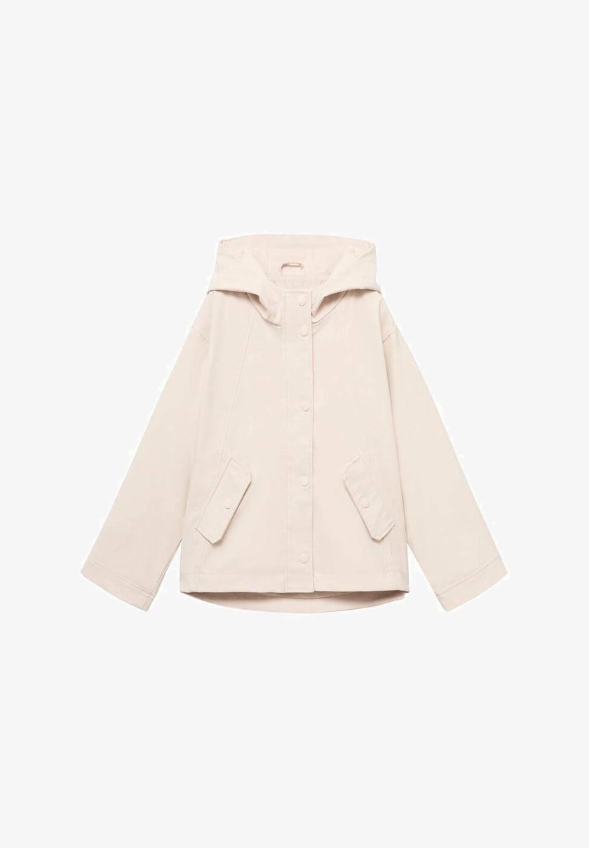 Mango Kids Regenjacke mit Kapuze – Wasserdichte Jacke – Beige