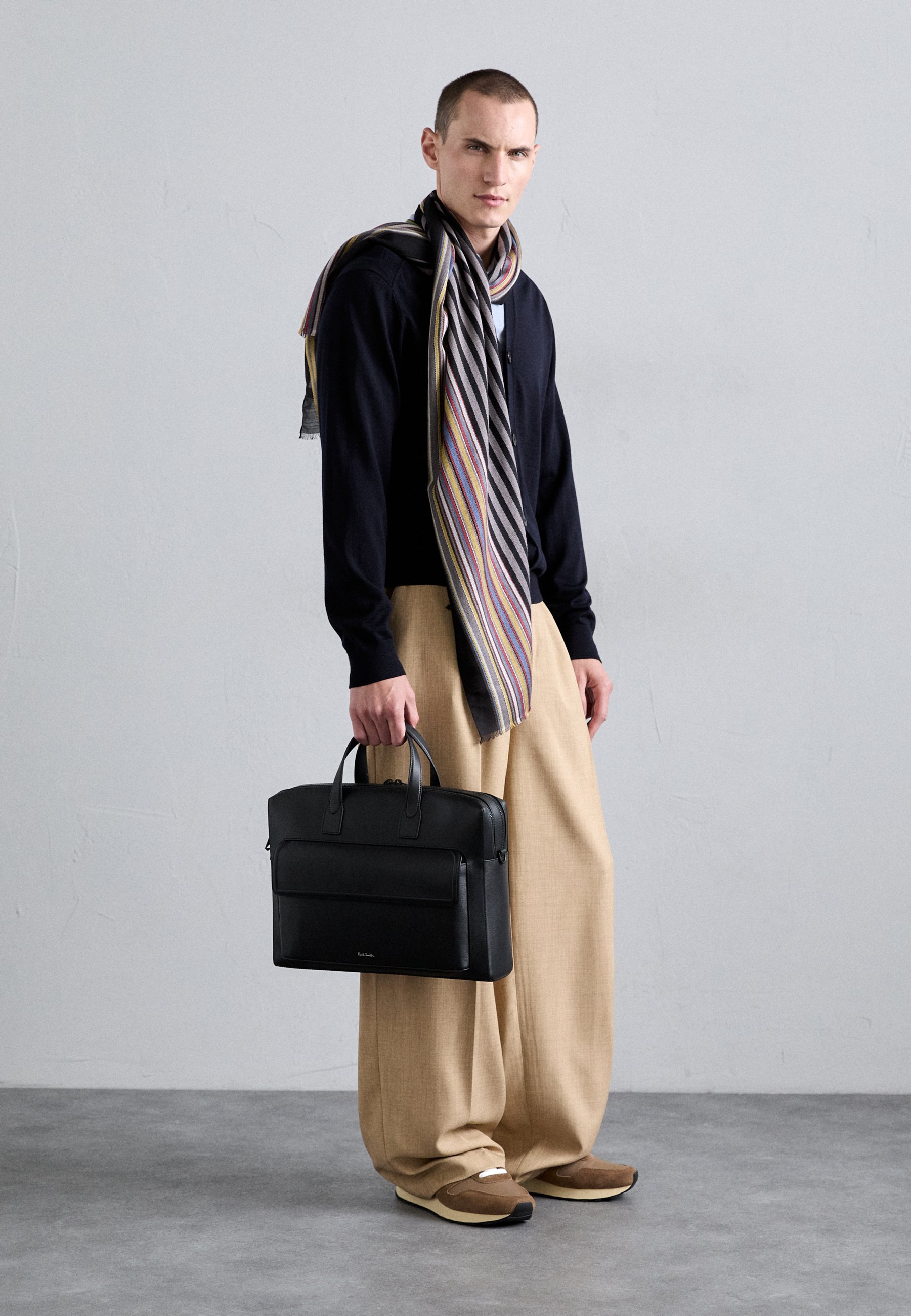 Paul Smith herentas met dubbele ritssluiting - aktetas - zwart