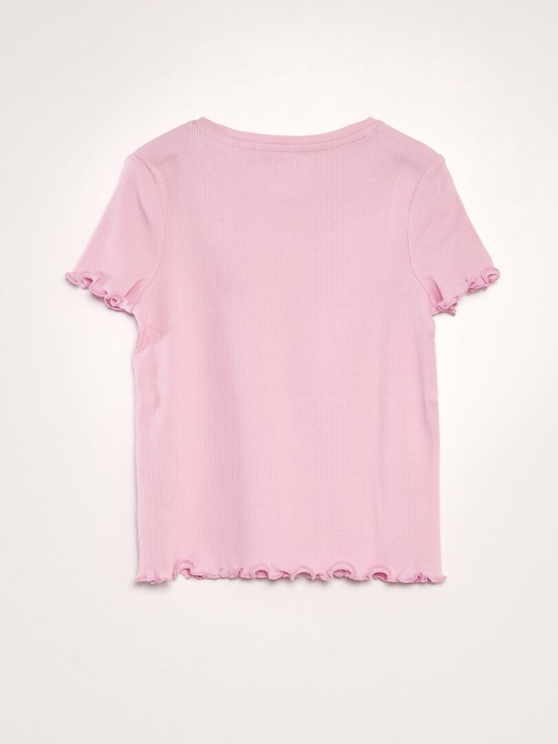 Camiseta de canalé - ROSA