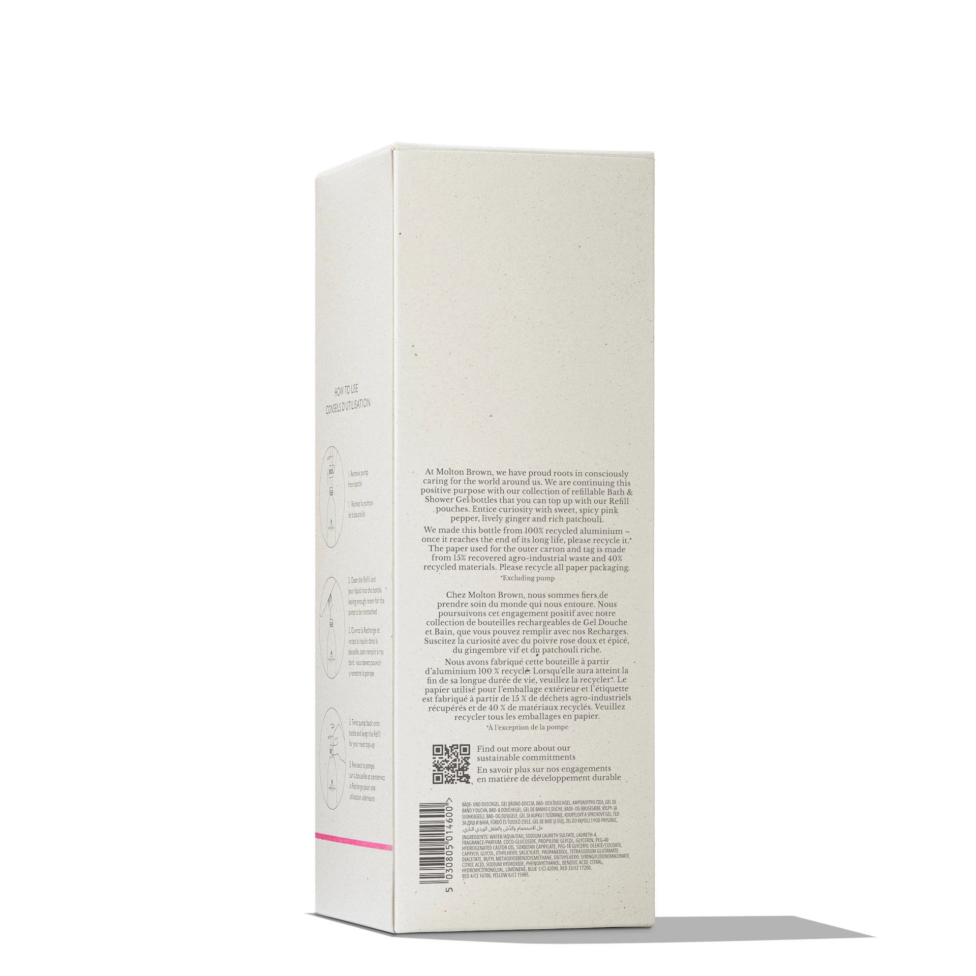 Fiery Pink Pepper fürdő- és tusfürdő Infinite üvegben 400 ml - Molton Brown