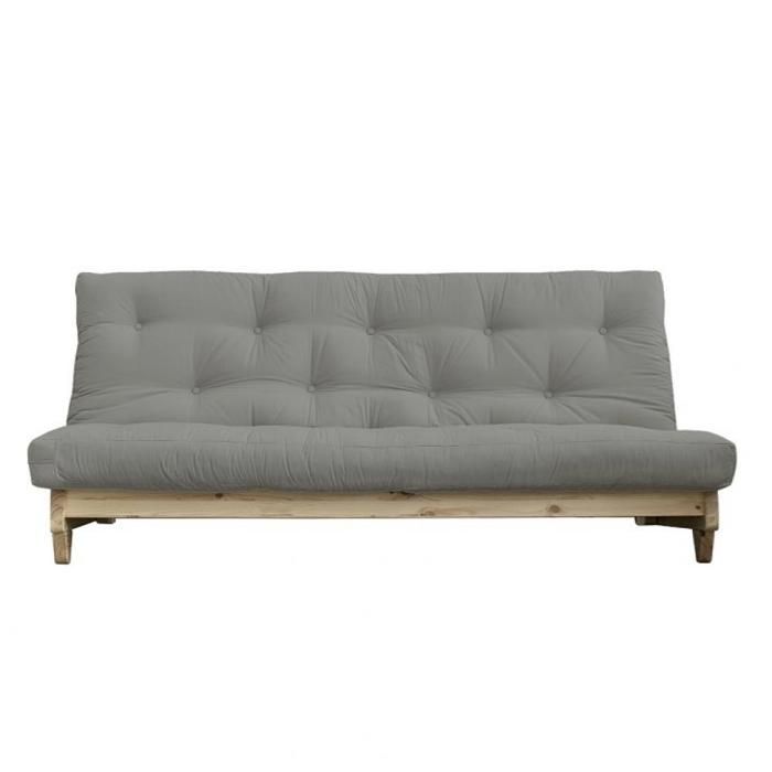 Sofá-cama conversível FRESH em pinho cinza, área de dormir 140x200 cm.
