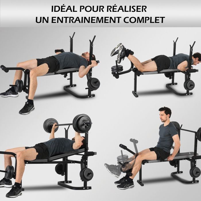 Novonova  Banc de musculation  Support pour haltères  Construction en acier  Usage intensif  150 kg max
