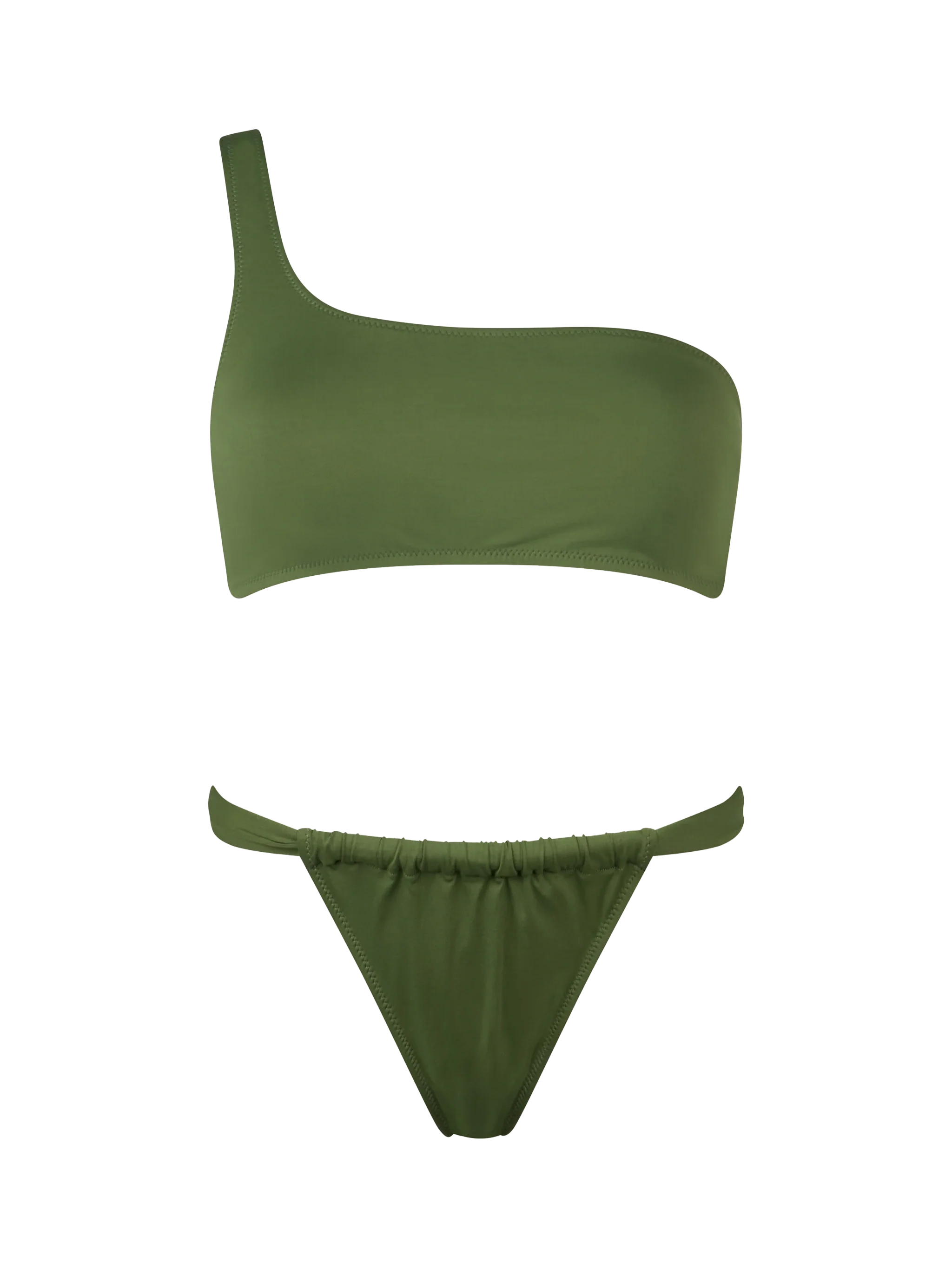 Celestine Noelle damesbikini met één schouderband, legergroen