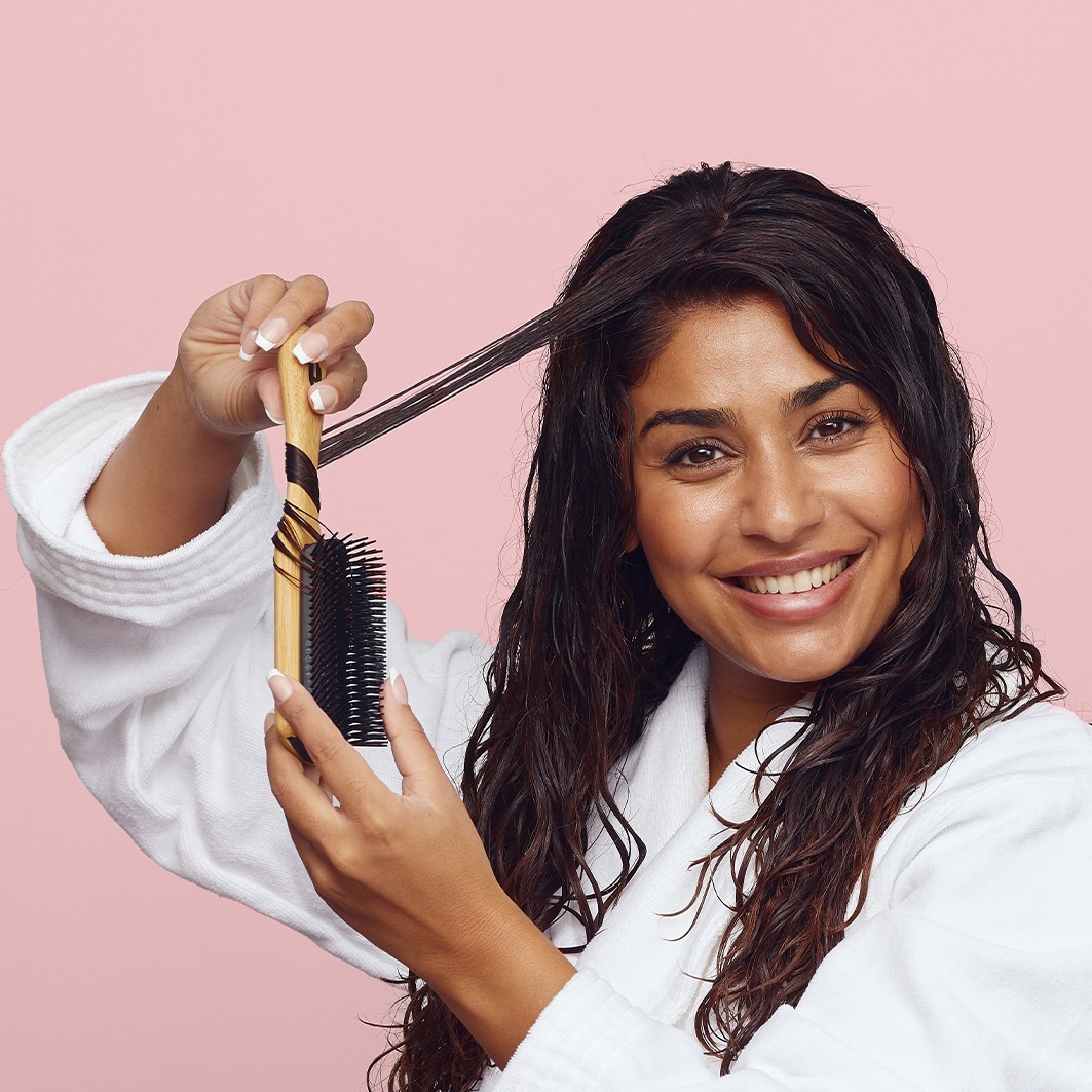 Hairlust ploska in lopatasta krtača, bambusova krtača za definiranje – 1 kos