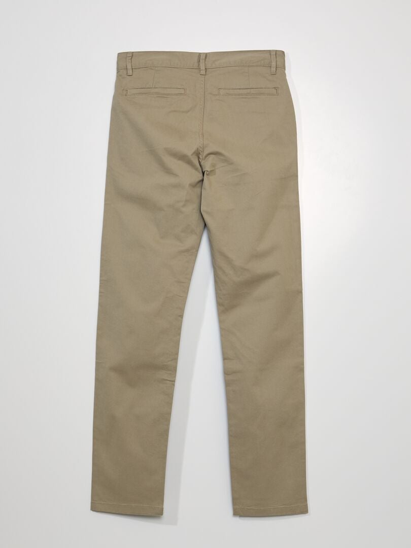 Calça chino de algodão elástico tamanho L34 - BEGE