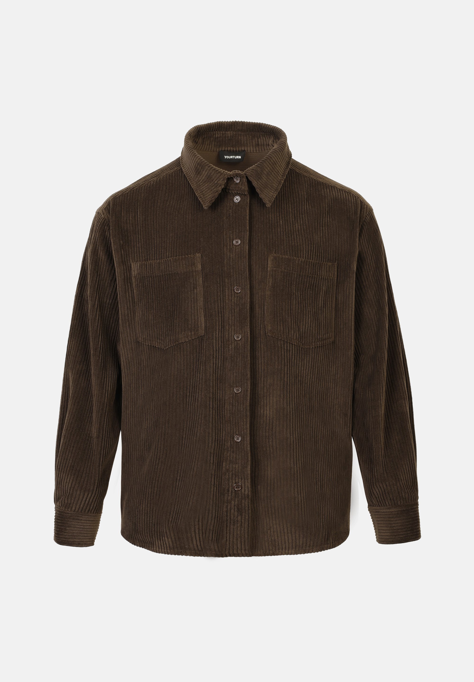 YOURTURN UNISEX - Blouse met knoopsluiting - chocolade