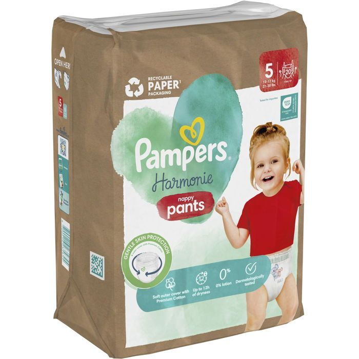 Fraldas Pampers Pants Harmony Leaf. 5 (20 unidades)