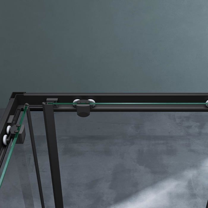 Mai & Mai® black shower enclosure 140x90cm shower screen with sliding doors, clear tempered glass with RAV16K nano coating