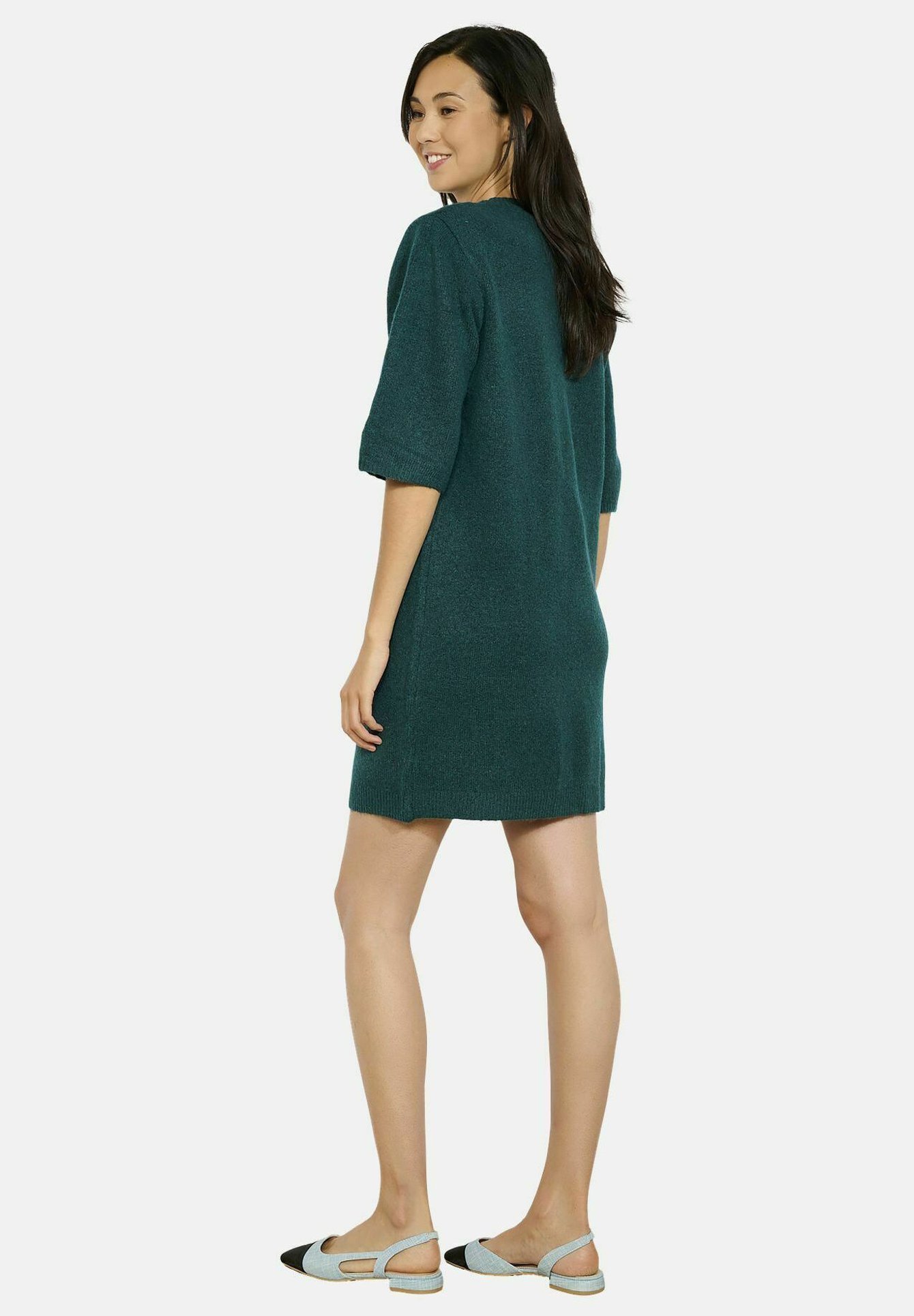 LolaLiza FLORAL - Abito maglione - verde bottiglia