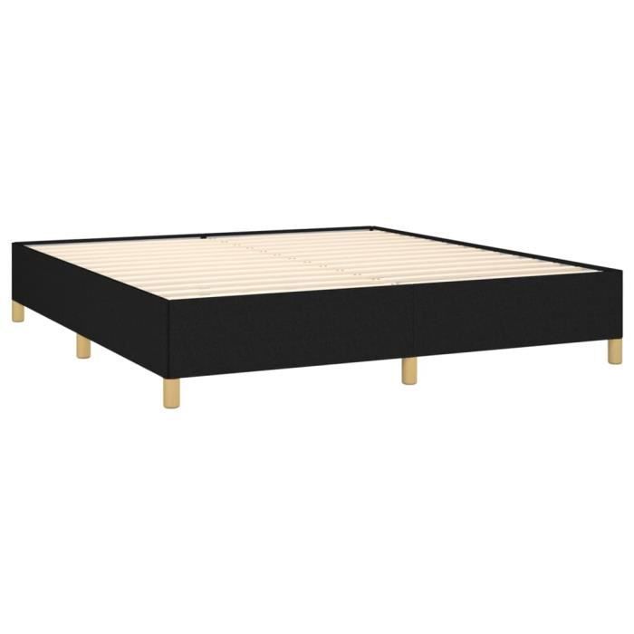 Base de cama de láminas - AKOZON - Negra - 160x200 cm - Tejido resistente - Patas robustas