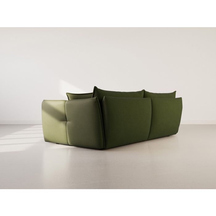 Cassiopee - canapé d'angle gauche 4 places en tissu texturé - Vert