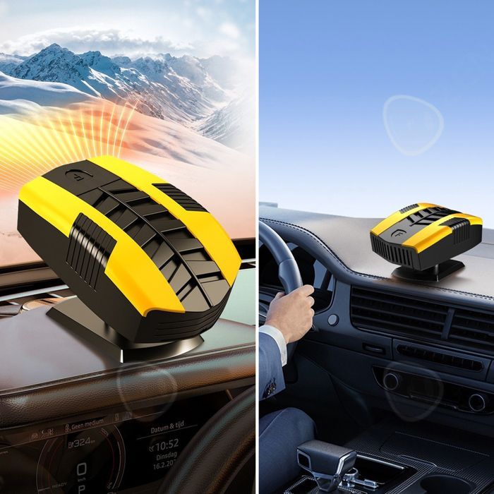 Calefactor para coche 16x9,8x8cm 150W 12V ABS Calentamiento rápido Descongelación Desempañador Termostato inteligente Ahorro de energía