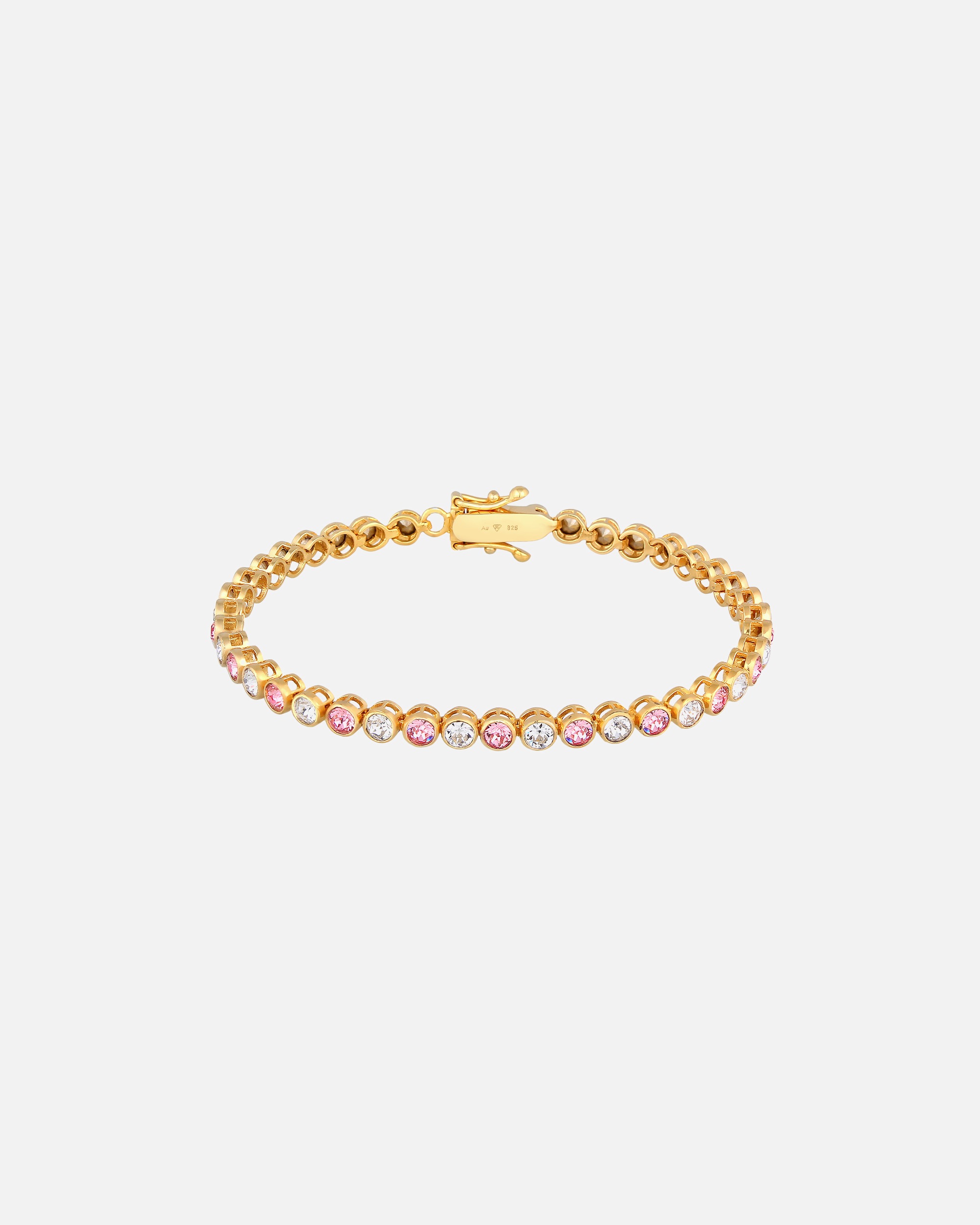 Elli PREMIUM Femmes Tennis Tendance étincelante avec cristaux Rose en argent sterling 925