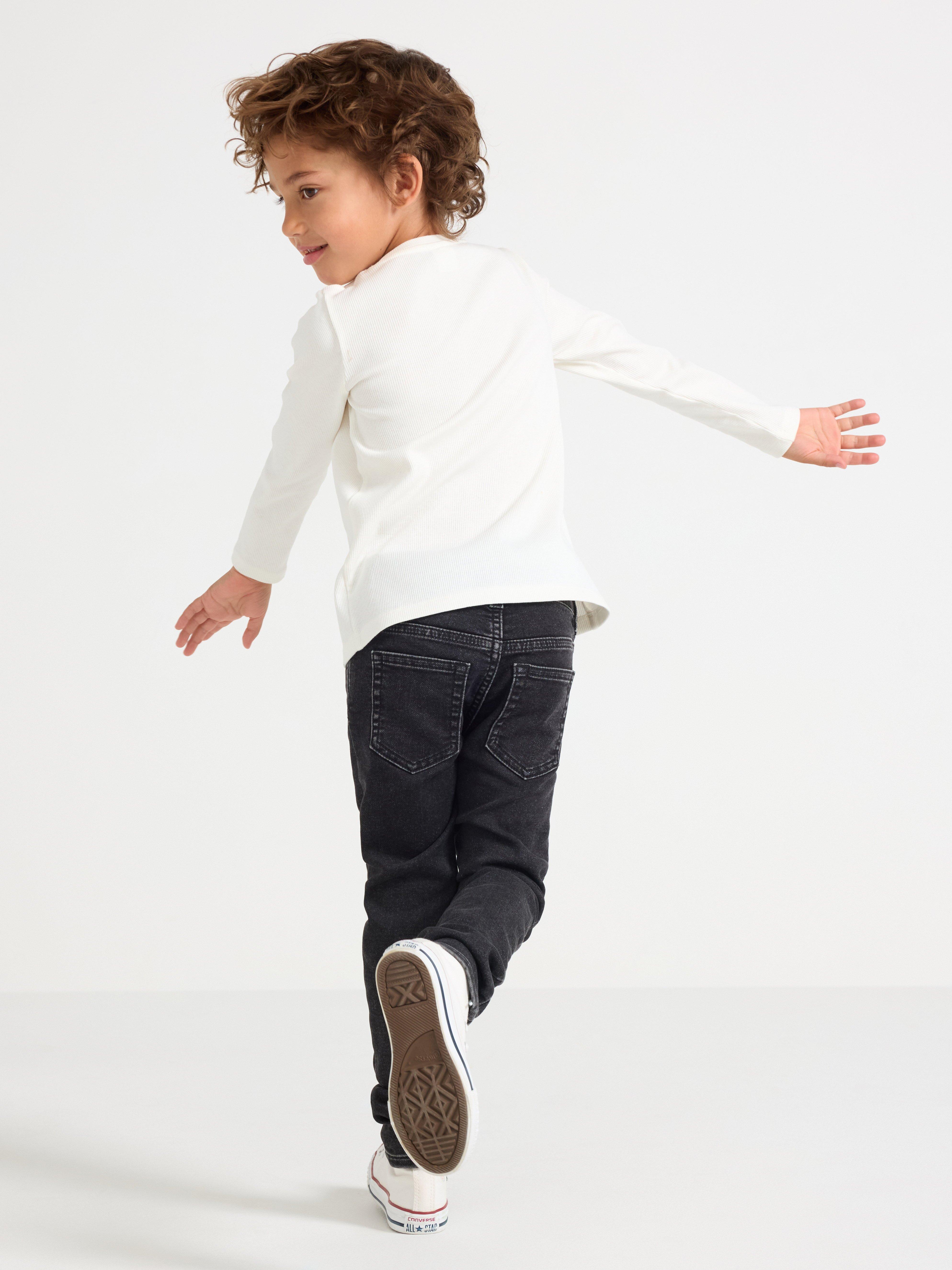 SAM Pull-on jeans i denimtrikå med superstretch Black