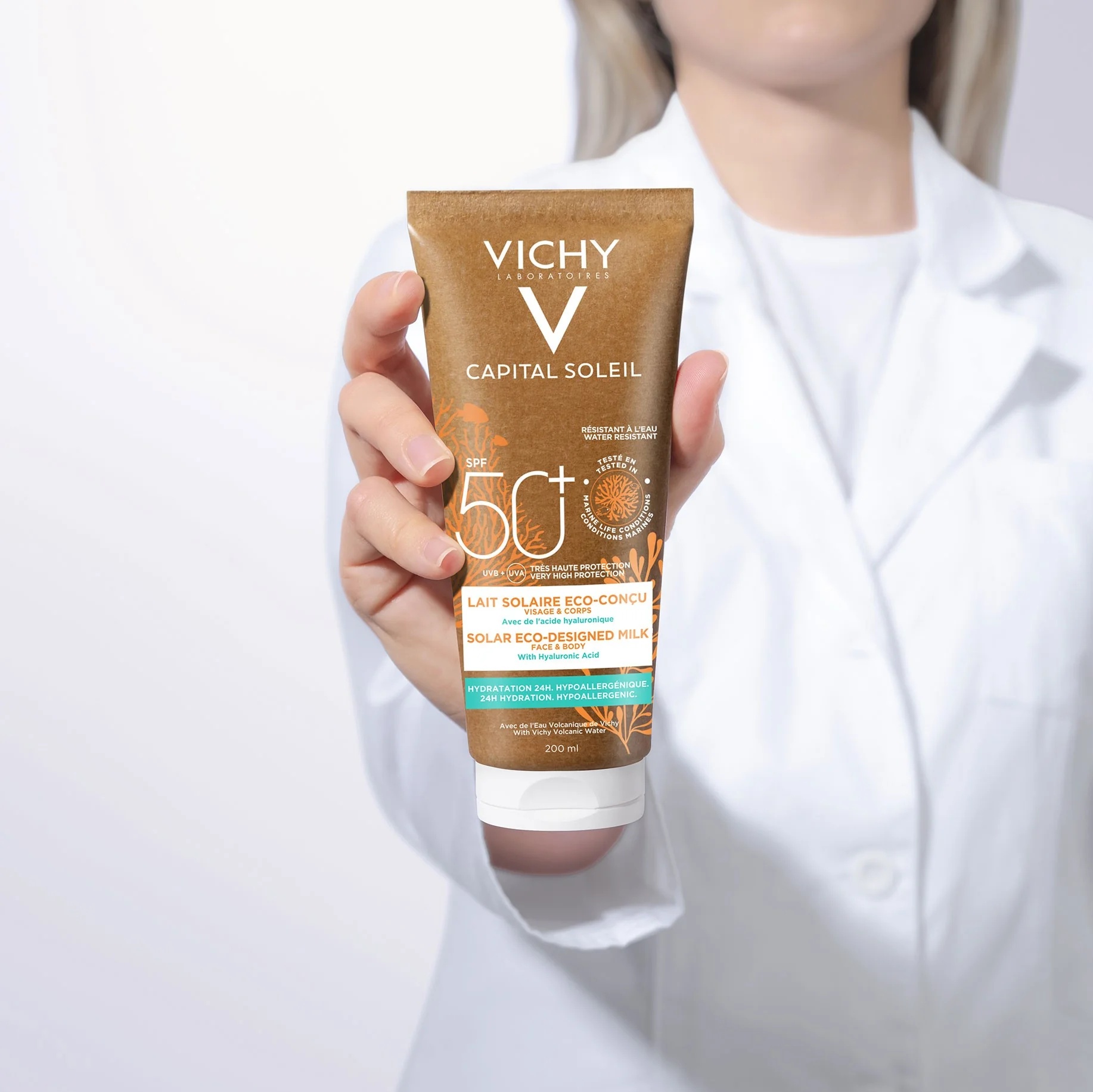 VICHY Capital Soleil Loción protectora solar orgánica SPF 50+ 200 ml Resistente al agua
