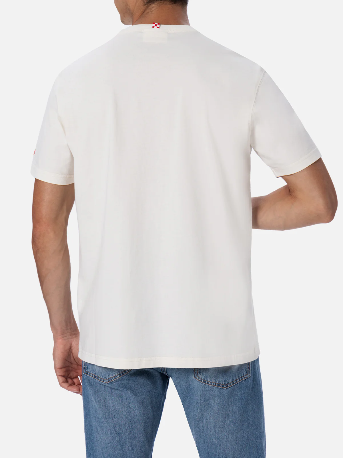 Heren katoenen T-shirt met panda-print en borduurwerk | Panda-editie