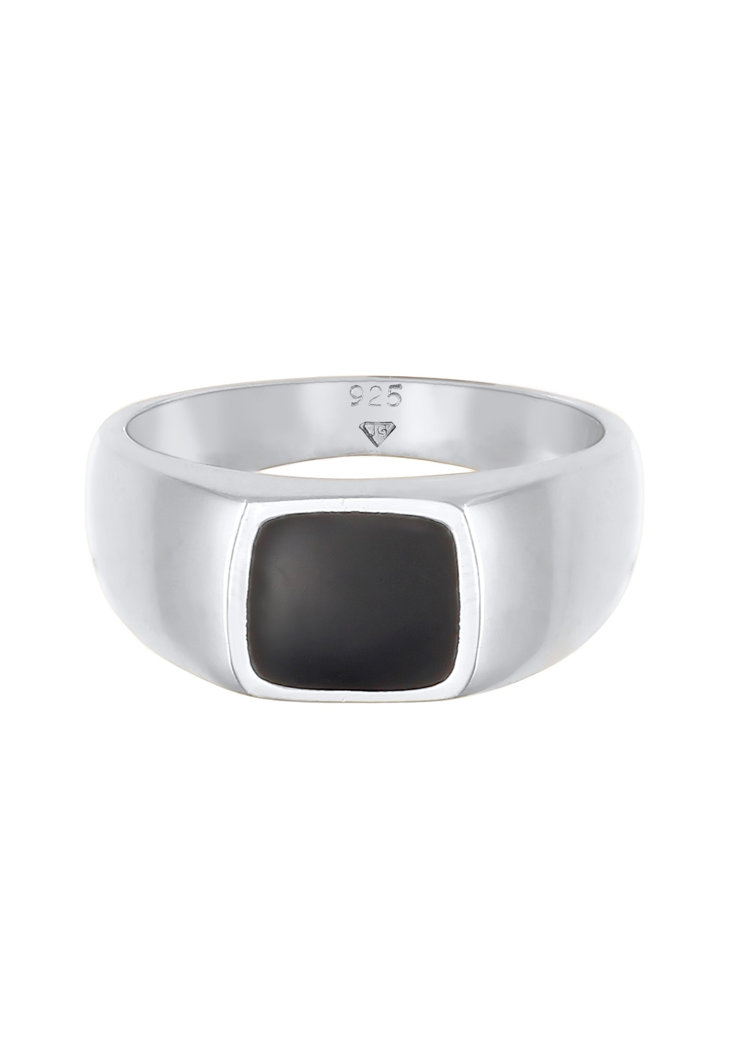 Elli Bague de dame en émail rectangulaire classique en argent sterling 925